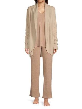 Cozy Beige Knit Lounge Cardigan